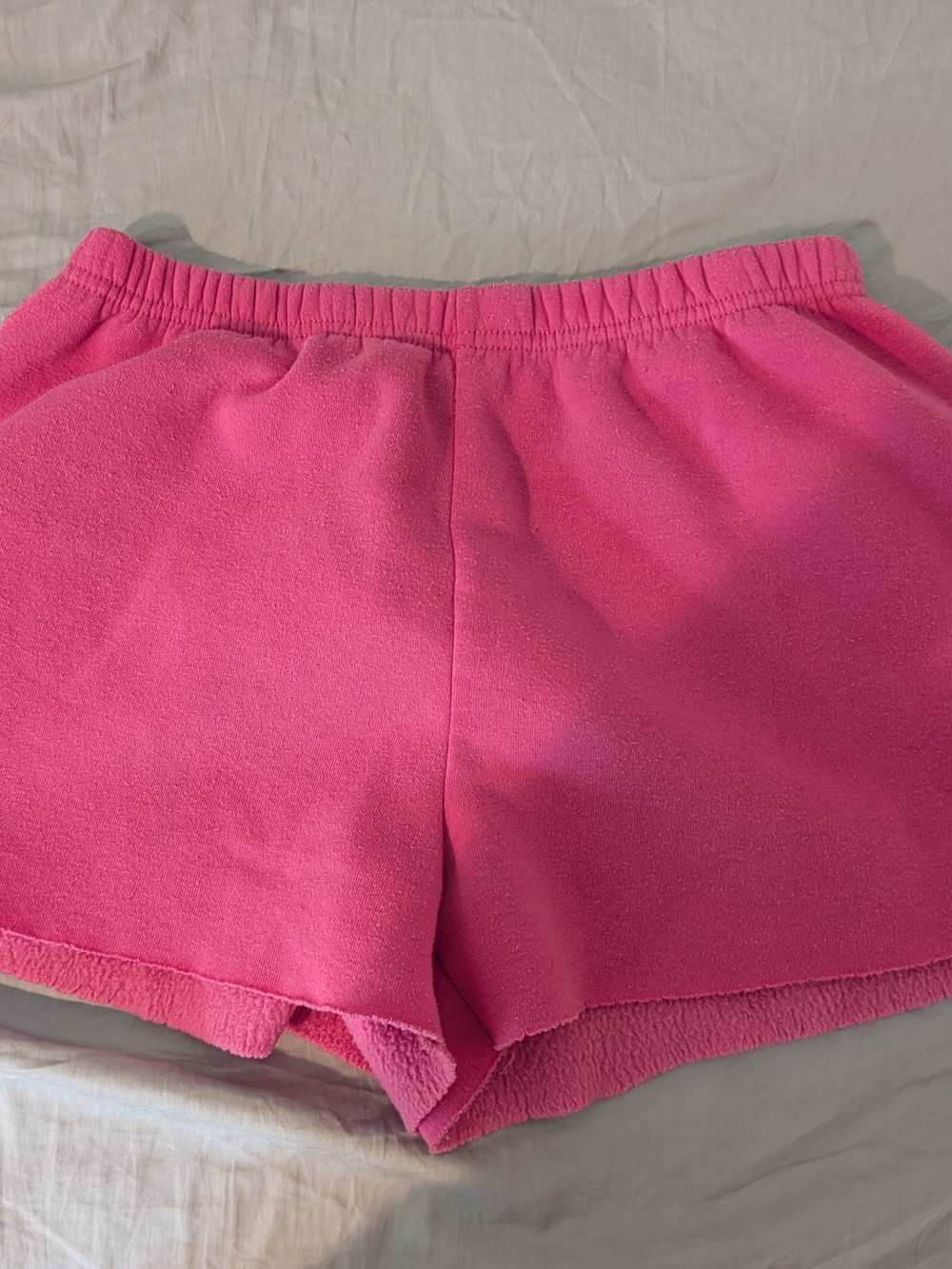 Women's Hot Pink Elastic Waist Cozy Shorts